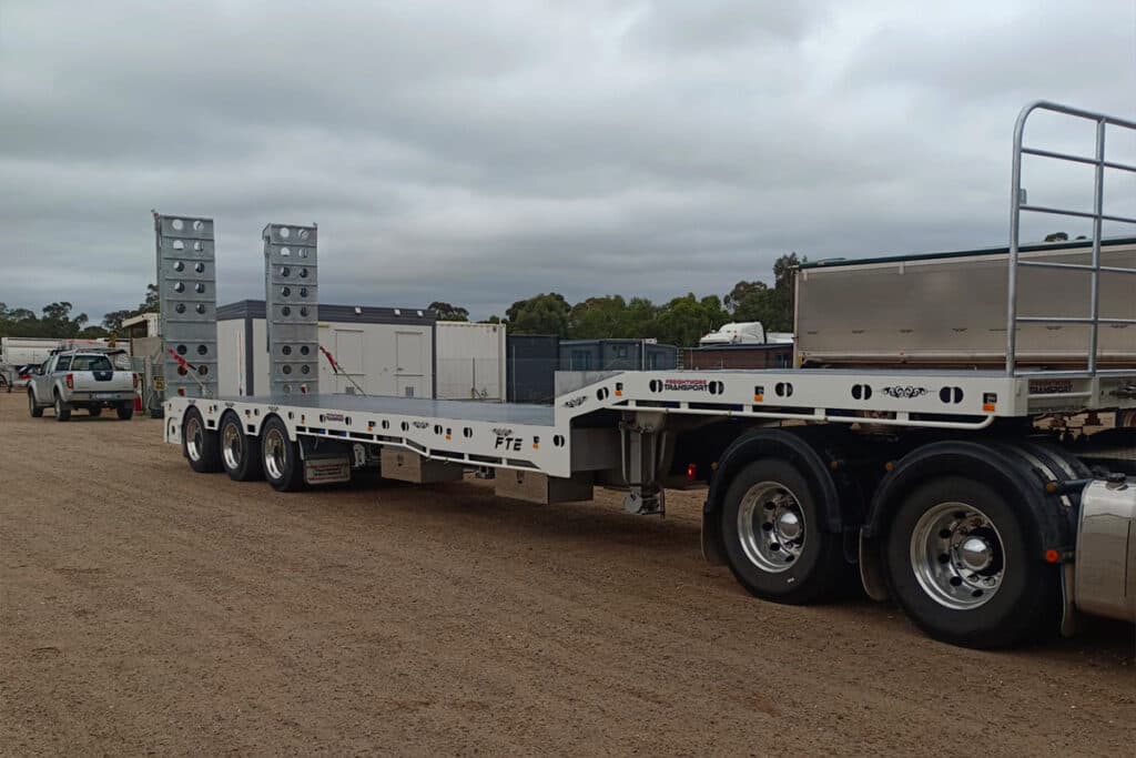 45ft Drop Deck Premium with Forward Folding Bi-Fold Ramps
