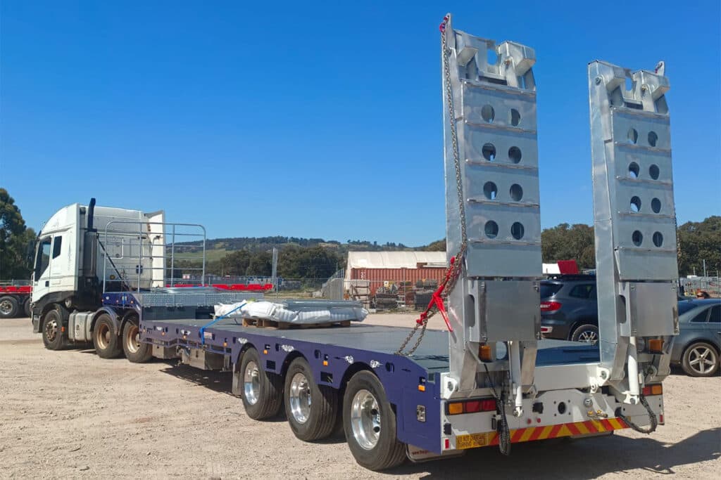 45ft Drop Deck Premium with Forward Folding Bi-Fold Ramps
