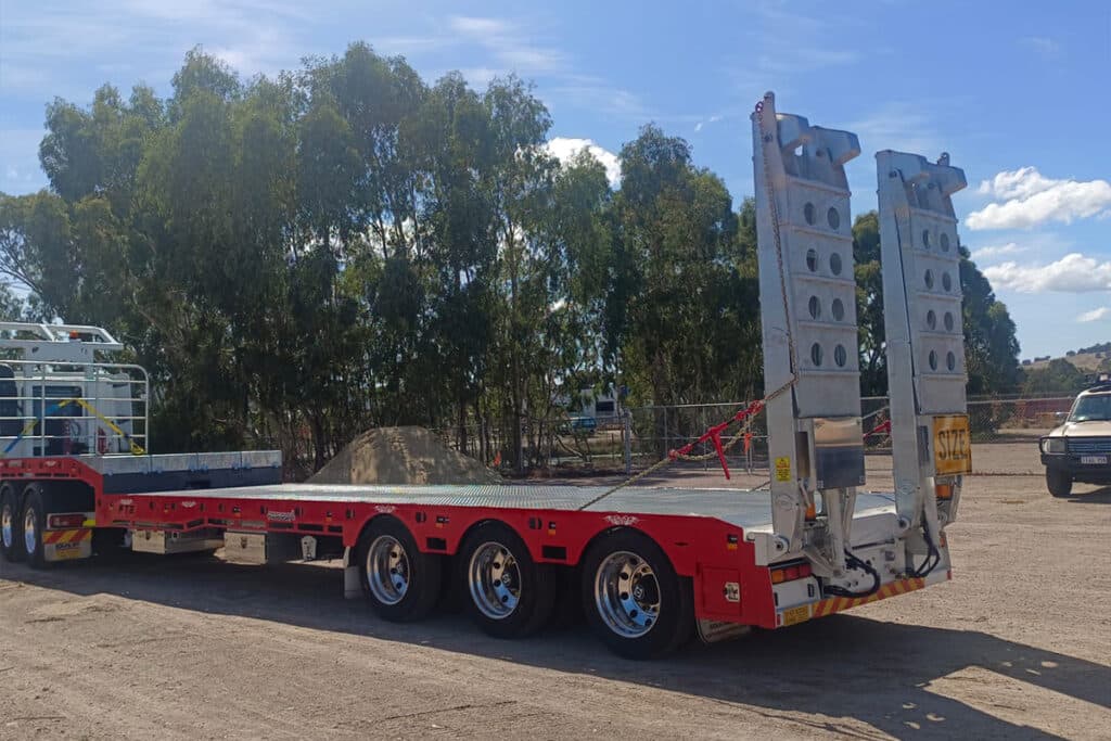 45ft Drop Deck Premium with Forward Folding Bi-Fold Ramps